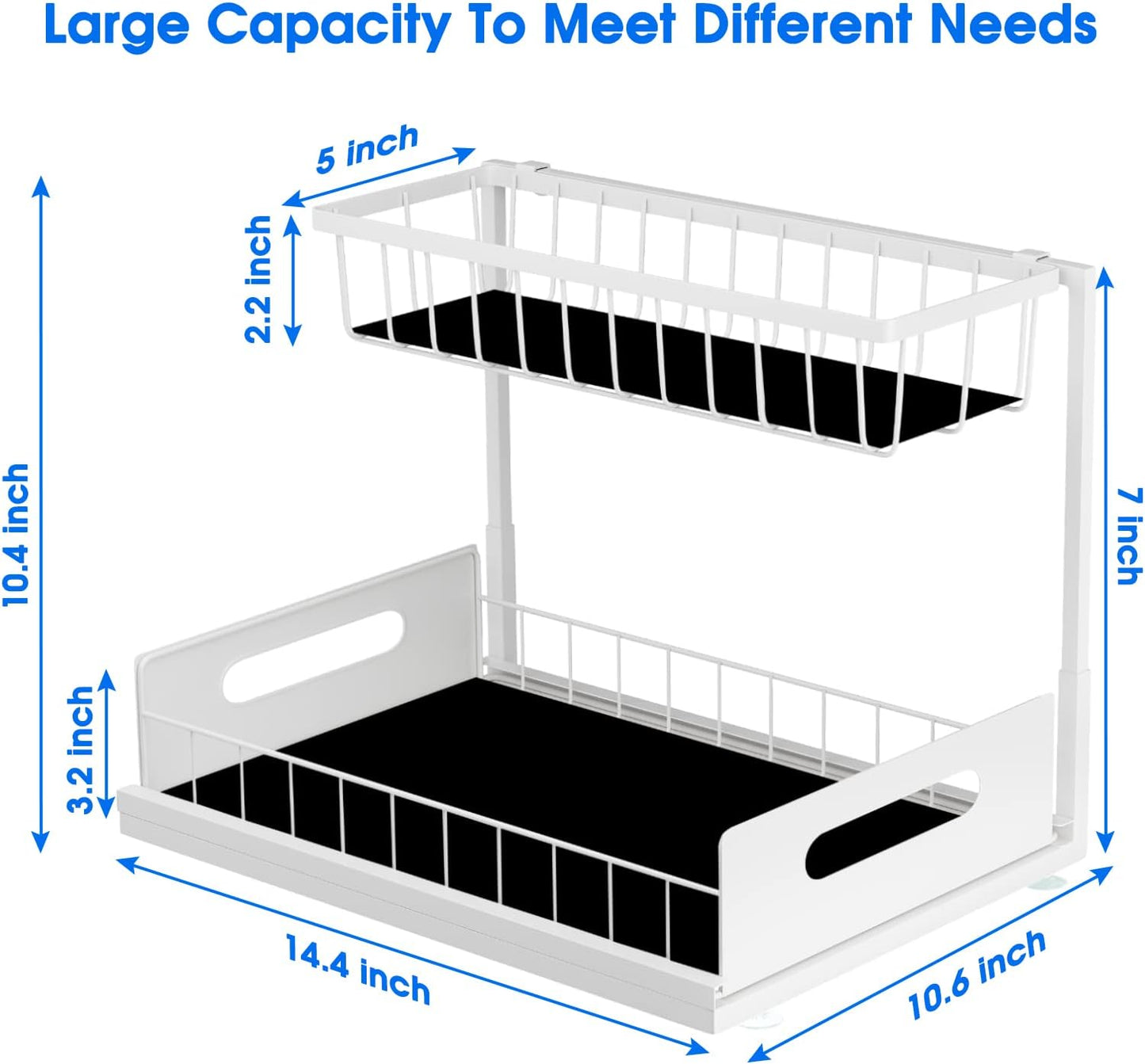 Under-Sink Organizers and Storage 2-Tier Sliding Cabinet Basket Organizer