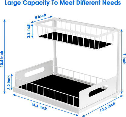 Under-Sink Organizers and Storage 2-Tier Sliding Cabinet Basket Organizer