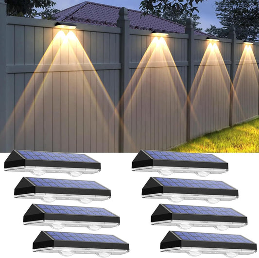 Outdoor Solar Fence Lights with 3 Modes - IP65 Waterproof