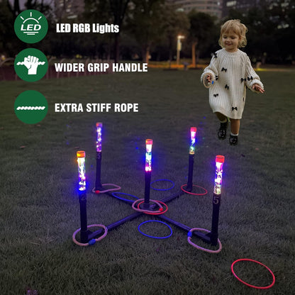 Outdoor Yard Games for Adults and Families: LED Ring Toss Games for Kids