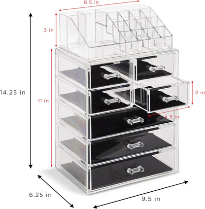 Clear Cosmetic Makeup Organizer Make Up & Jewelry Storage, Case & Display